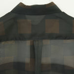 SHEER PLAID SHIRT-C/BROWN-