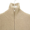 Zip up Long Knit-BEIGE-