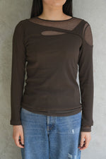 SHEER MAZE TOP-BLACK-
