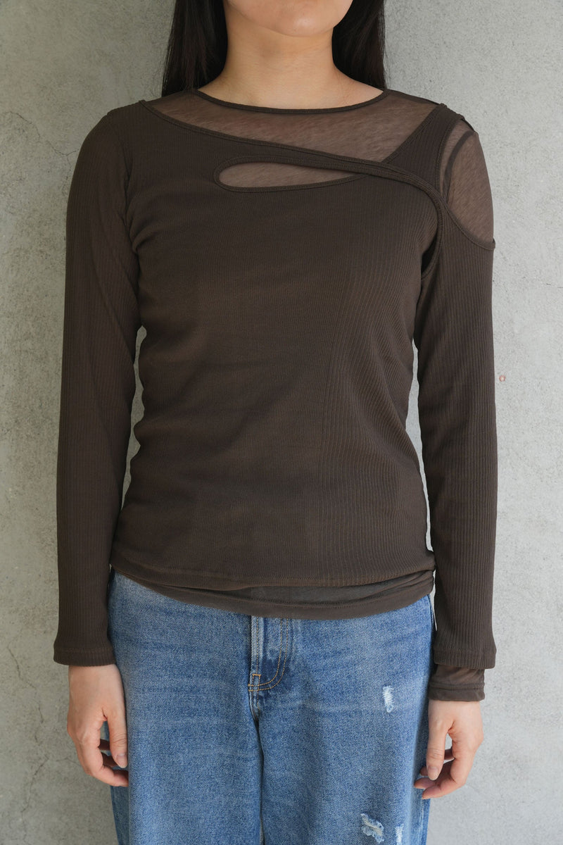 SHEER MAZE TOP-BLACK-