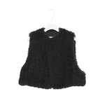 FAUX SHEARLING CROPPED VEST-CREAM-