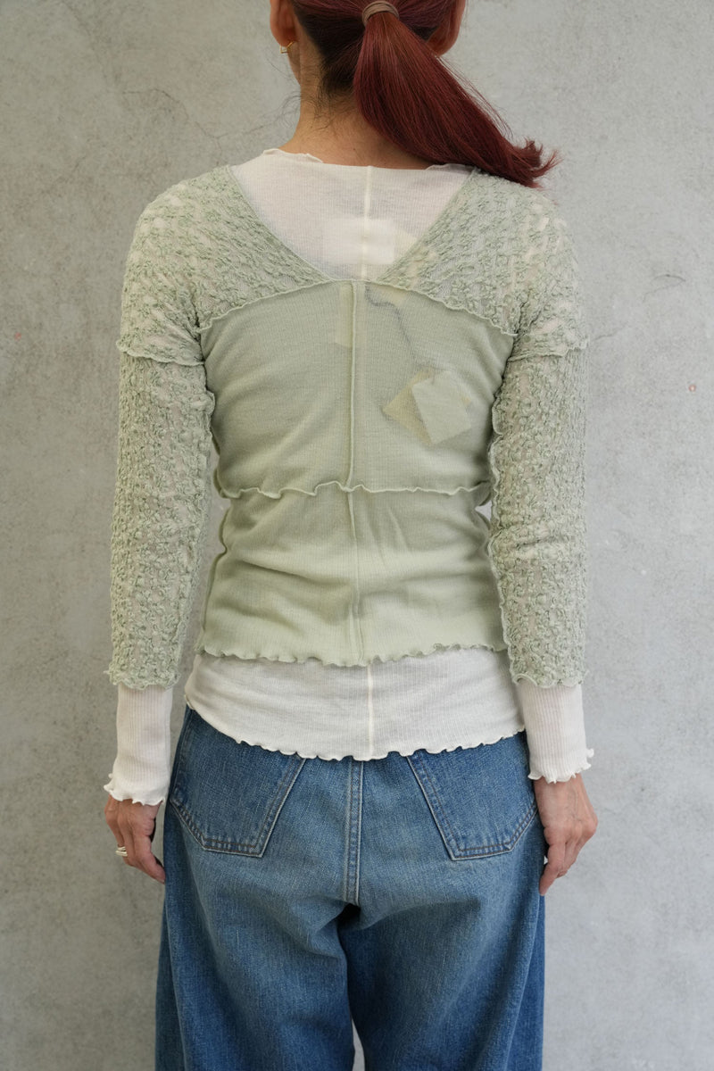 NEHRU LONG SLEEVE TEE-CONTA GREEN-