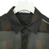 SHEER PLAID SHIRT-C/BROWN-