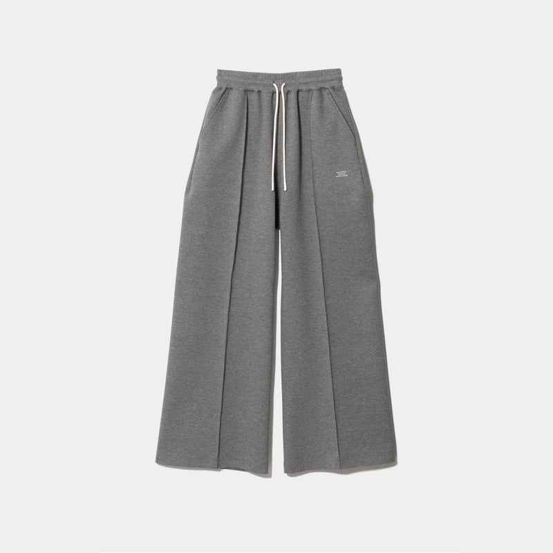 compqct double jersey wide straight pants-gray-