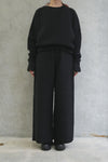 SWEAT BUGGY PANTS -BLACK-