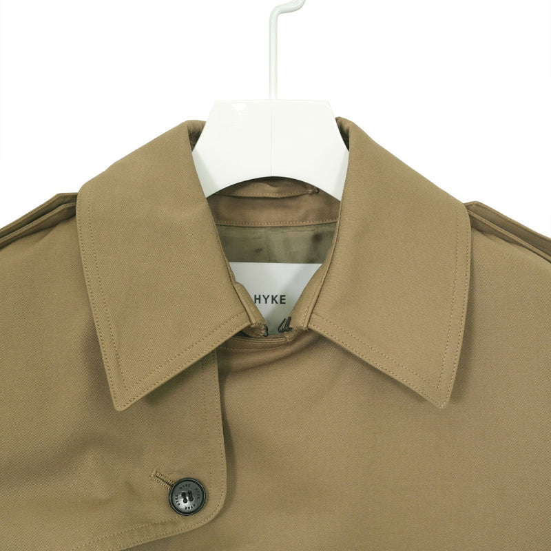 CROPPED TRENCH COAT/BIG FIT-BEIGE-
