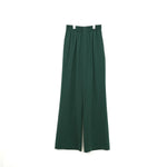 STRETCH WIDE-LEG PANTS-GREEN-