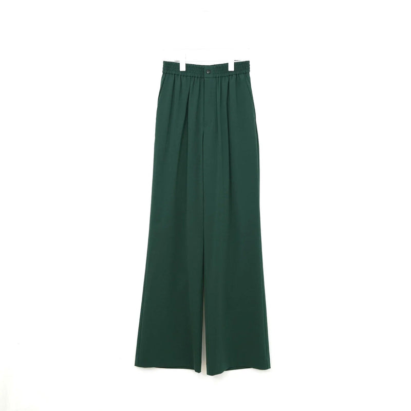 STRETCH WIDE-LEG PANTS-GREEN-