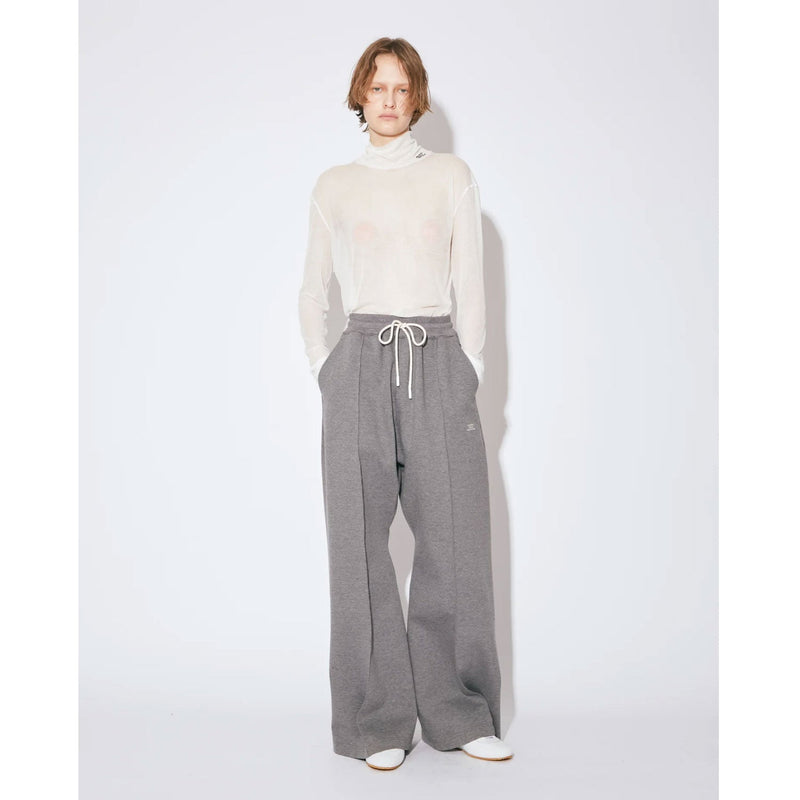 compqct double jersey wide straight pants -black-