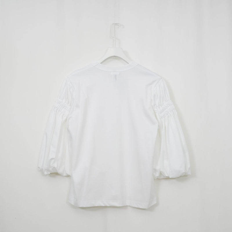 シャーリングバルーンスリーブTOPS-BLACK-