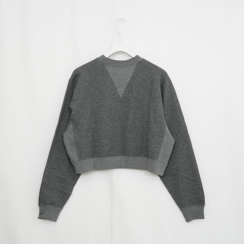 CROPPED SWEAT SHIRT -CHARCOAL-
