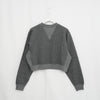 CROPPED SWEAT SHIRT-BLACK-