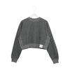 CROPPED SWEAT SHIRT-BLACK-