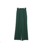 STRETCH WIDE-LEG PANTS-CHACOAL-