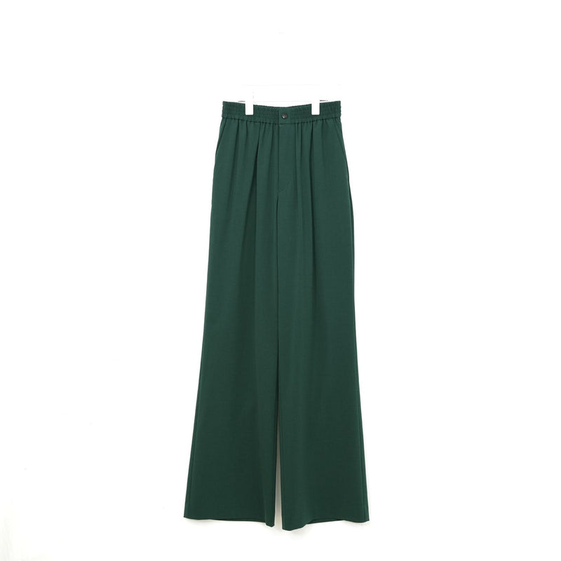 STRETCH WIDE-LEG PANTS-CHACOAL-