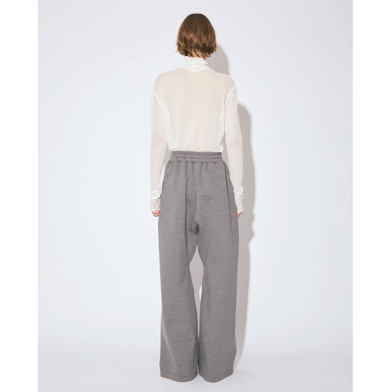 compqct double jersey wide straight pants-gray-