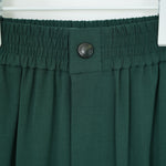 STRETCH WIDE-LEG PANTS-GREEN-