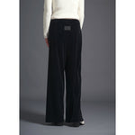 ALISON TROUSERS/ VELOUR SMOOTH -BLACK-