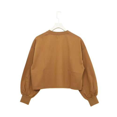 CROPPED LONG-SLV TEE/BIG FIT(6.5OZ)-C/BROWN -