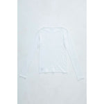 Cut-off long sleeve top -BLACK-