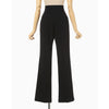 Acetate Polyester High Waisted Center Creased Suit Trousers - black