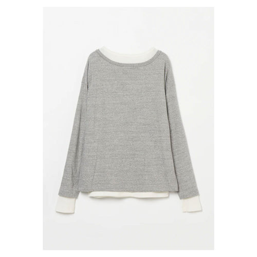 Plating Rib Layered Tee -WHITE×LT.GREY-