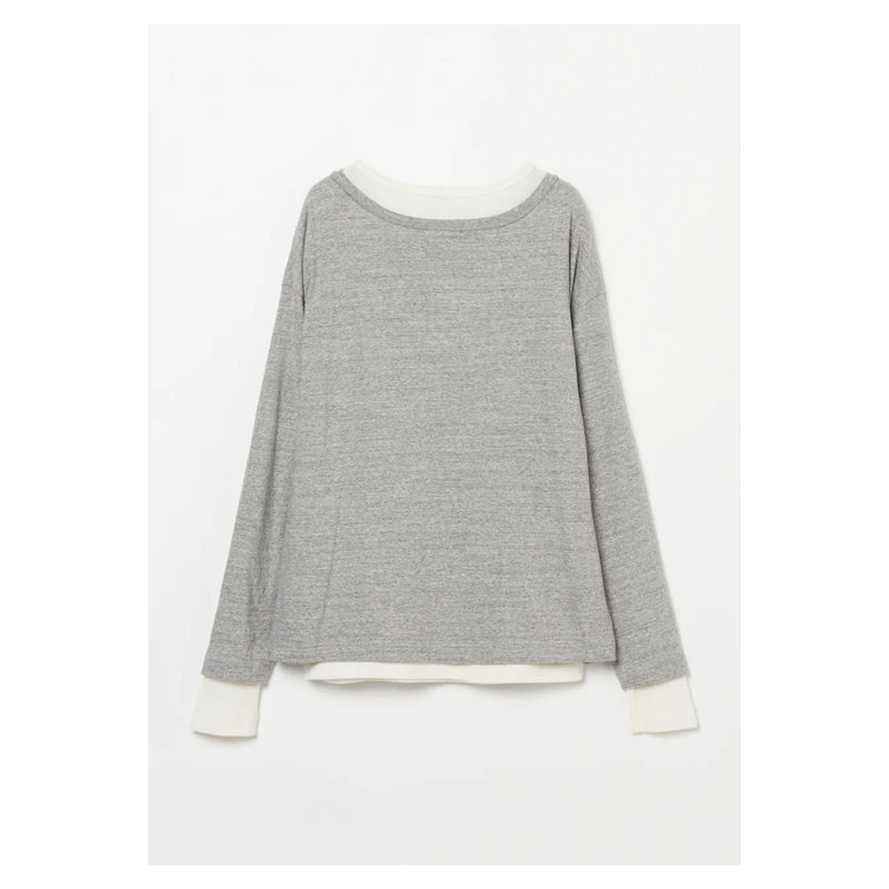 Plating Rib Layered Tee -WHITE×LT.GREY-