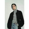 WOOL RIB HOODED TIGHT TOPS -BLACK-