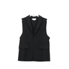 DOESKIN SLEEVELESS BLAZER-BLACK-
