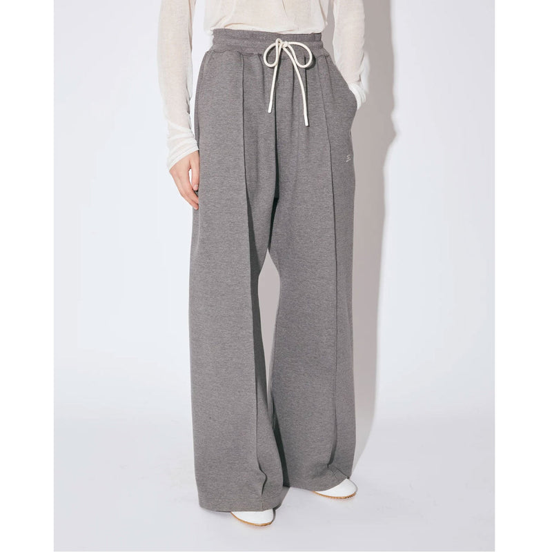 compqct double jersey wide straight pants -black-