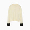 Detachable Embroidery Cuff Knitted Cardigan-black-