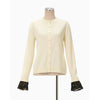 Detachable Embroidery Cuff Knitted Cardigan-black-