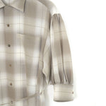 T/W OMBRE CHECK BALLOON SLEEVE DRESS-BEIGE-