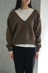 SOAR V NECK－BUREL BROWN-