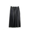 フェイクレザープリーツスカート-BLACK-