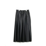フェイクレザープリーツスカート-BLACK-