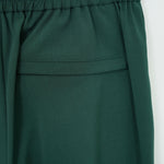 STRETCH WIDE-LEG PANTS-GREEN-
