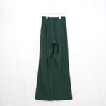 STRETCH WIDE-LEG PANTS-GREEN-