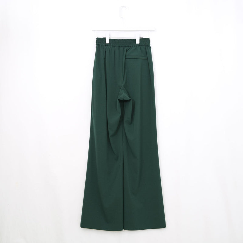 STRETCH WIDE-LEG PANTS-GREEN-