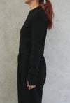 CROPPED SWEATER -BLACK-