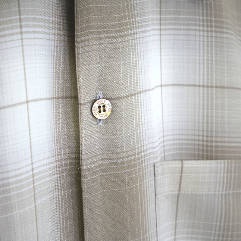 T/W OMBRE CHECK BALLOON SLEEVE DRESS-BEIGE-