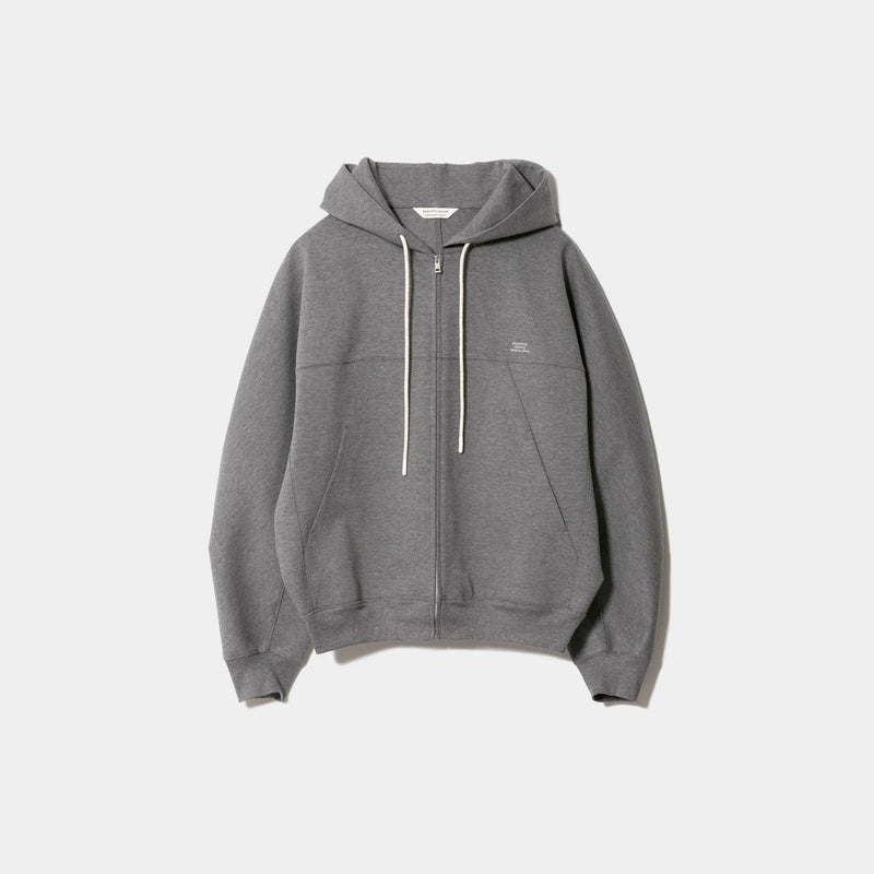 compact double jersey zip up parka-gray-