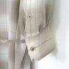 T/W OMBRE CHECK BALLOON SLEEVE DRESS-BEIGE-