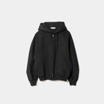 compact double jersey zip up parka-gray-