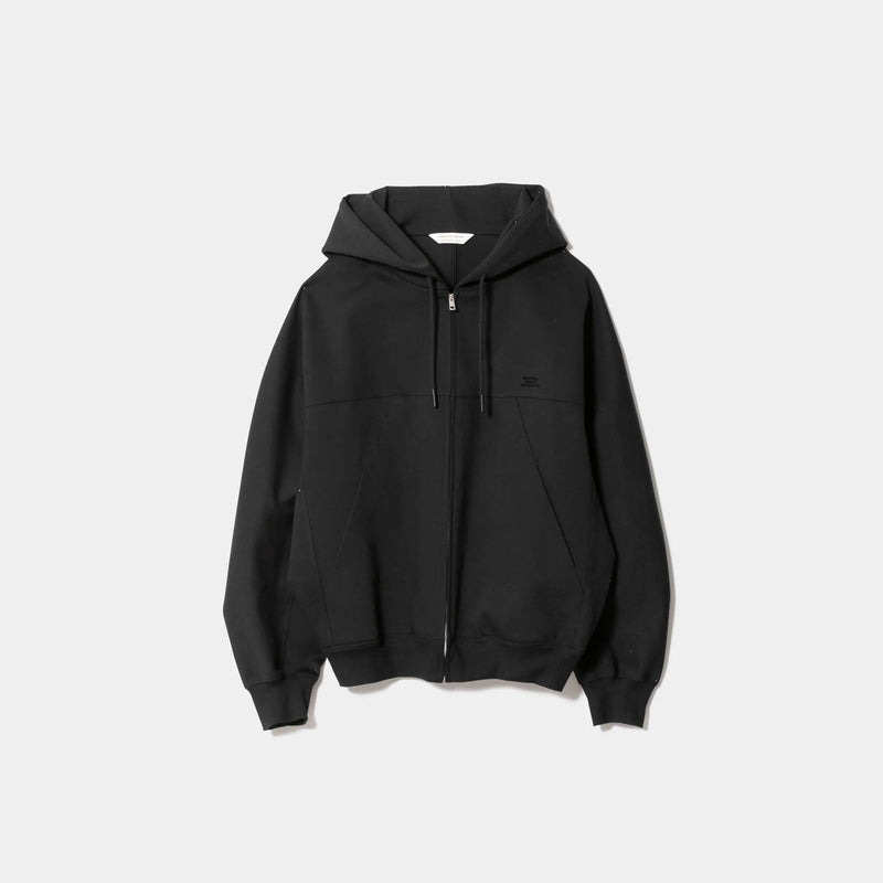 compact double jersey zip up parka-gray-