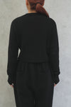 CROPPED SWEATER -BLACK-