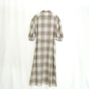 T/W OMBRE CHECK BALLOON SLEEVE DRESS-BEIGE-