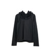 フリルフーディカットソー-BLACK-