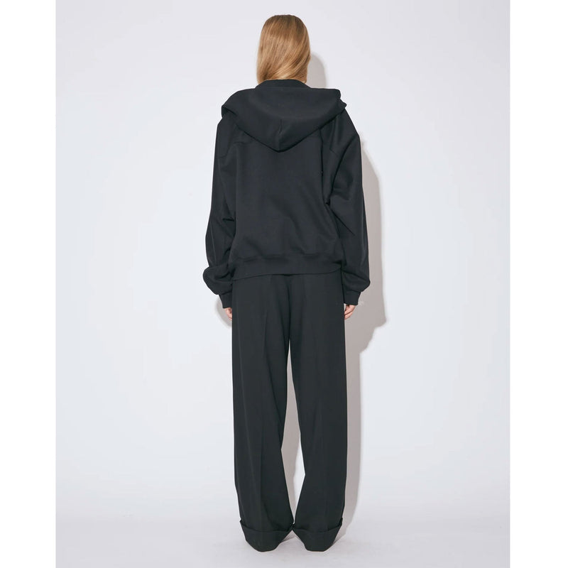 compact double jersey zip up parka-gray-