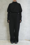 KNIT ESSENTIAL PANTS -BLACK-